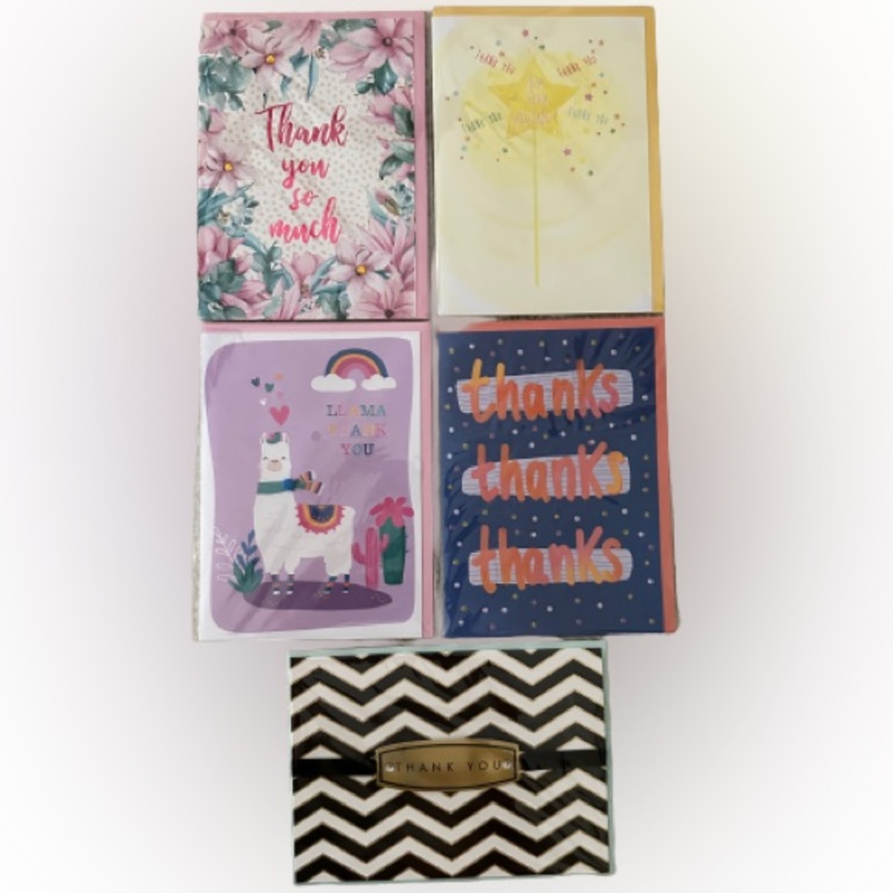 New 5 of Magidesign 3D Thank You Cards with envelopes.